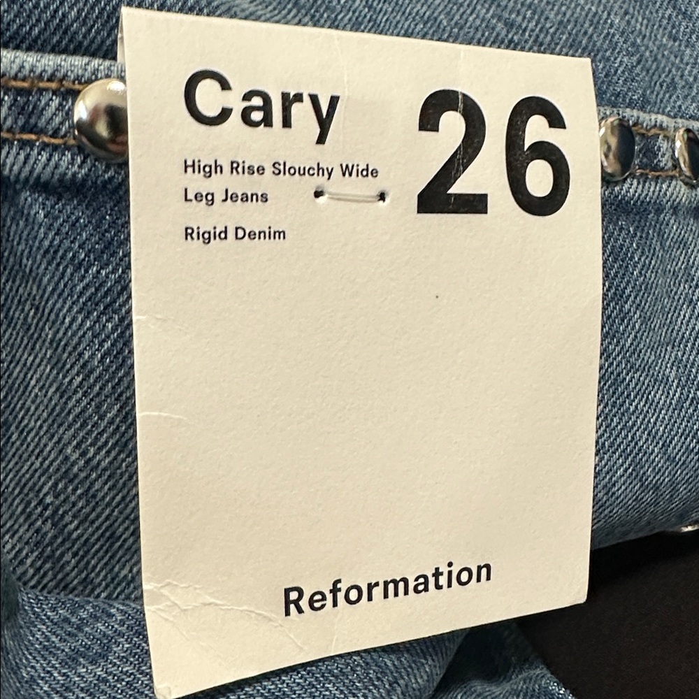 🌴 NWT Reformation Cary Studded Wide Leg High Rise Jeans - Picture 4 of 5